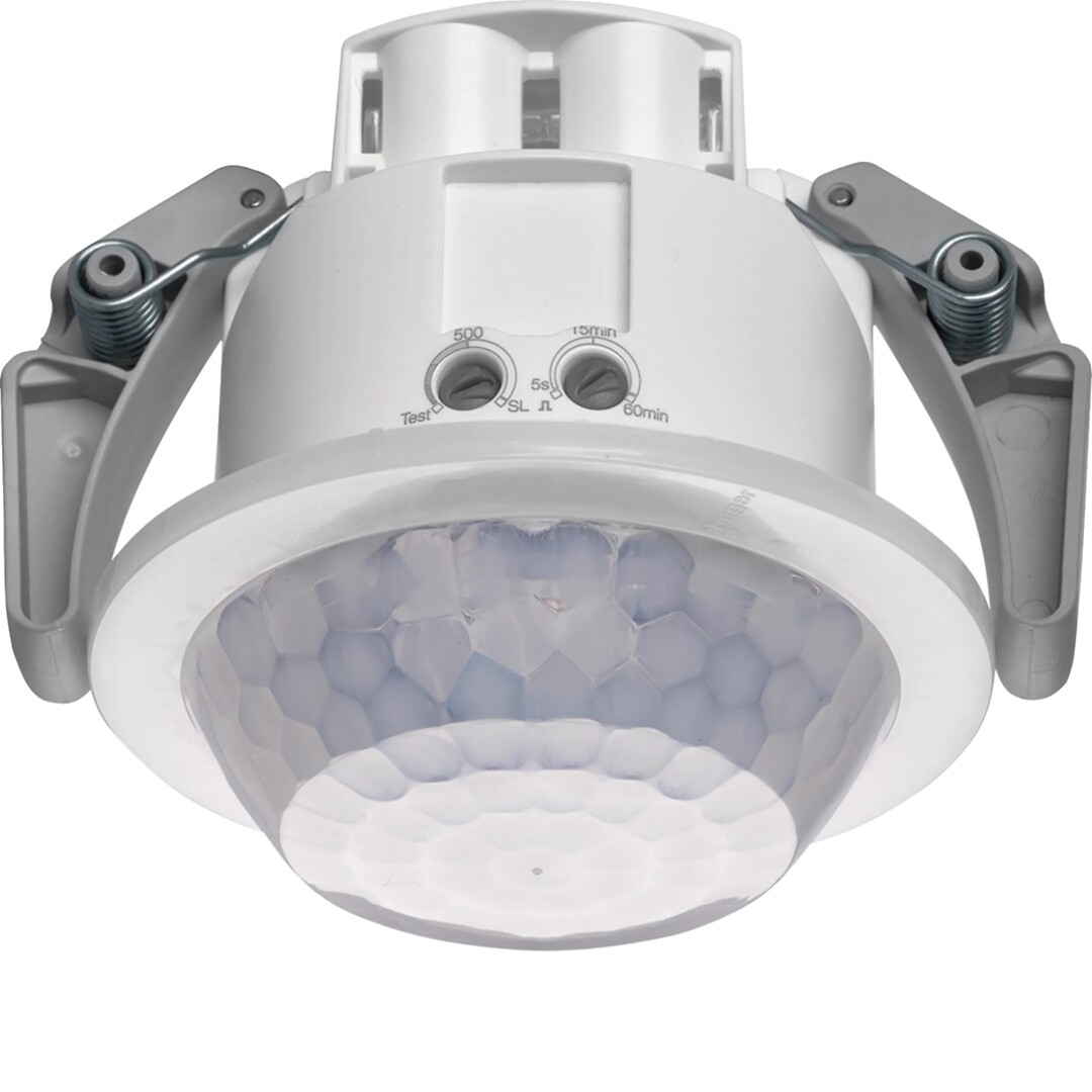 Koridora kustības sensors 360o, iebūvējams, darbības zona 5x30m, balts