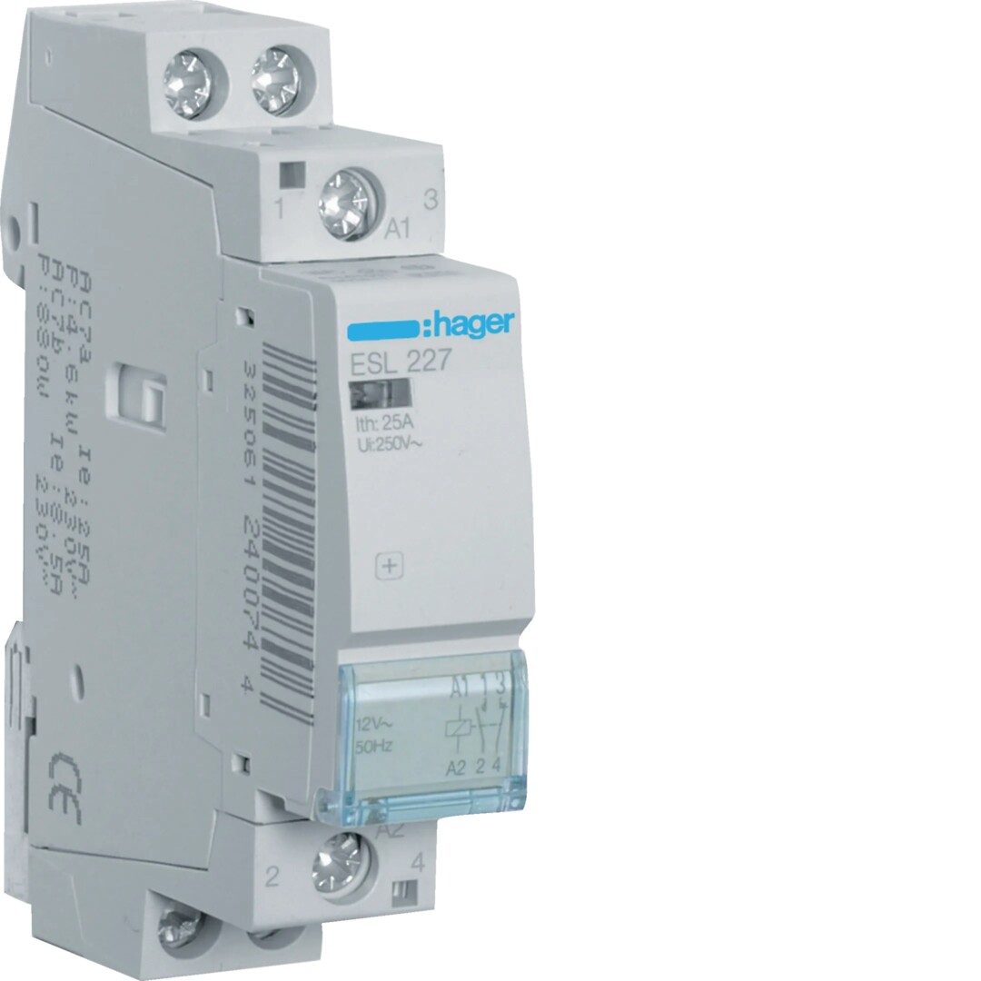 Kontaktors 25A, 1NO+1NC, 8/12V