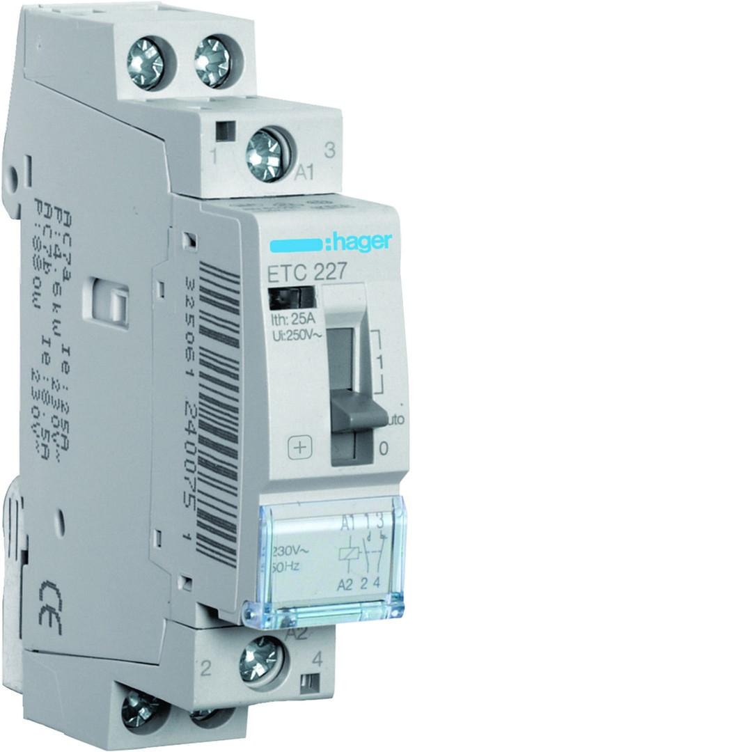 Nakts un dienas kontaktors 25A, 1NO+1NC, 230V