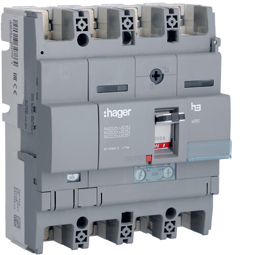 MCCB X250 4P 60% 40kA 200A TM