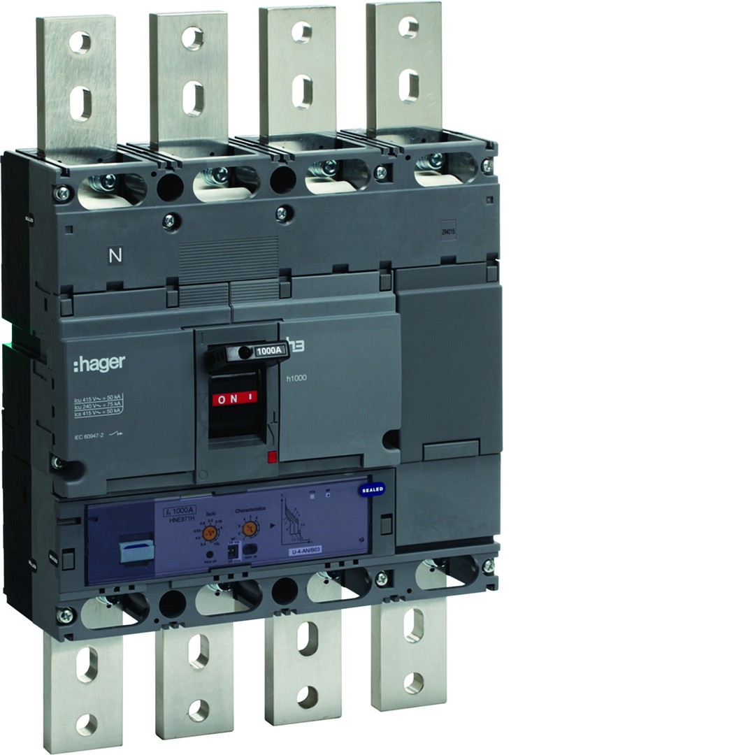 MCCB h1000 4P 50kA 1000A LSI