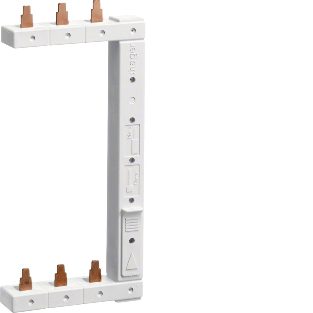 Vertikālā kopne 3 polu, 2 rindas 125mm, uz labo pusi