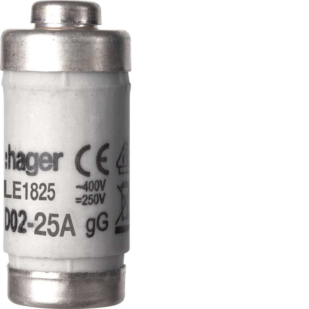 Drošinātājs D02 25A 400V gG ar mrķējuma laukumu