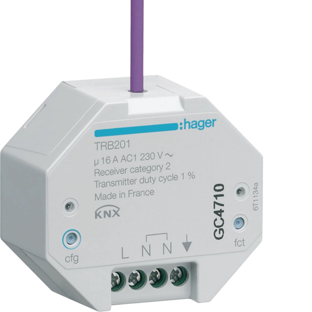 Radio izpildmehānisms KNX, 16a 230v, 1-vietīgs