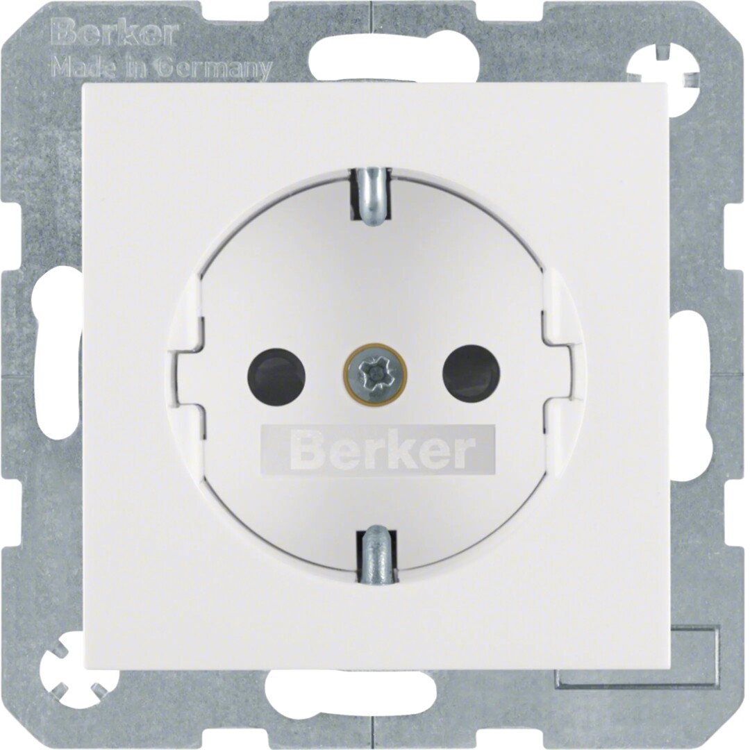 Berker S.1 stikk m/jord innfelt polar hvit