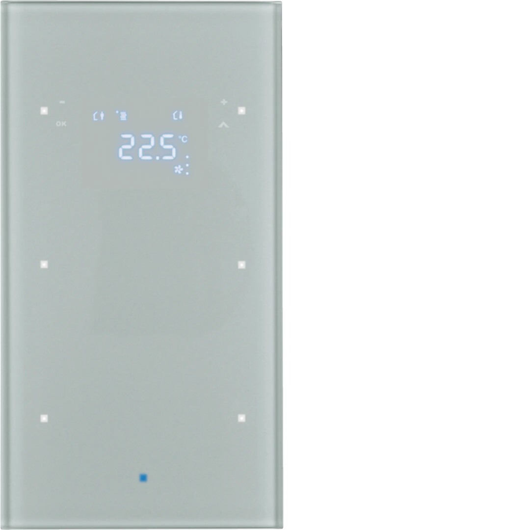 TS sensor 2 kanaler glass aluminium med termostat