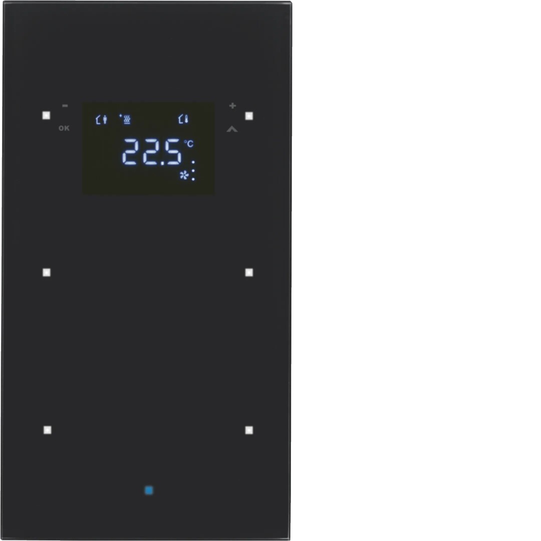 TS sensor 2 kanaler glass sort med termostat