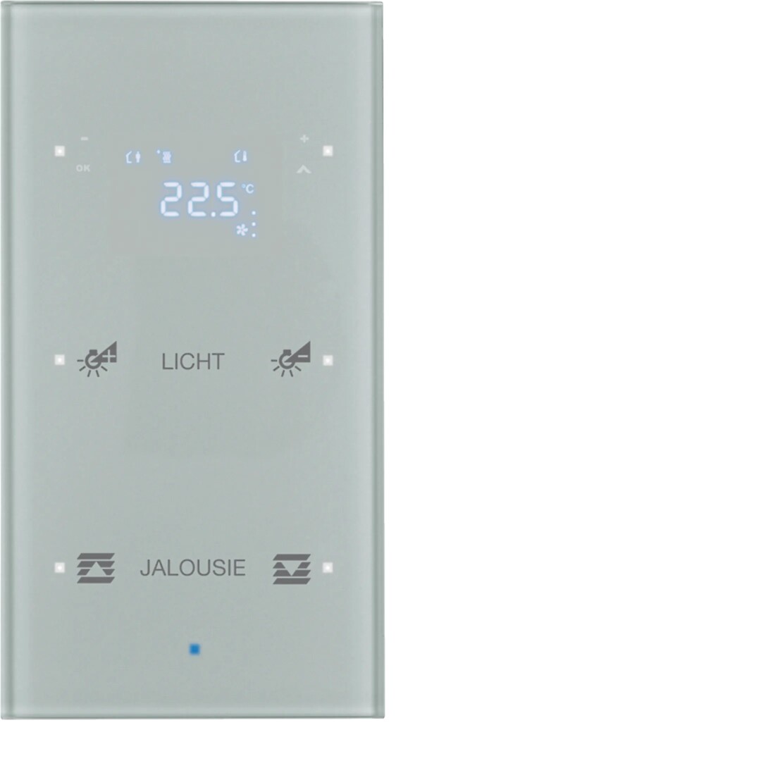TS sensor 2 kanaler glass aluminium med termostat og merking