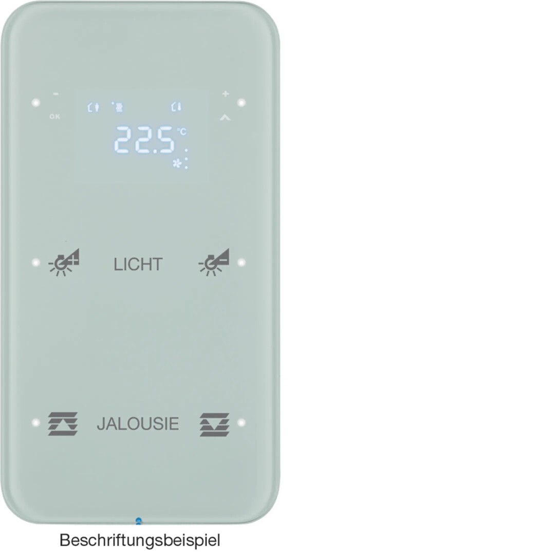 R.1 2 kanaler glass hvit med termostat og merking