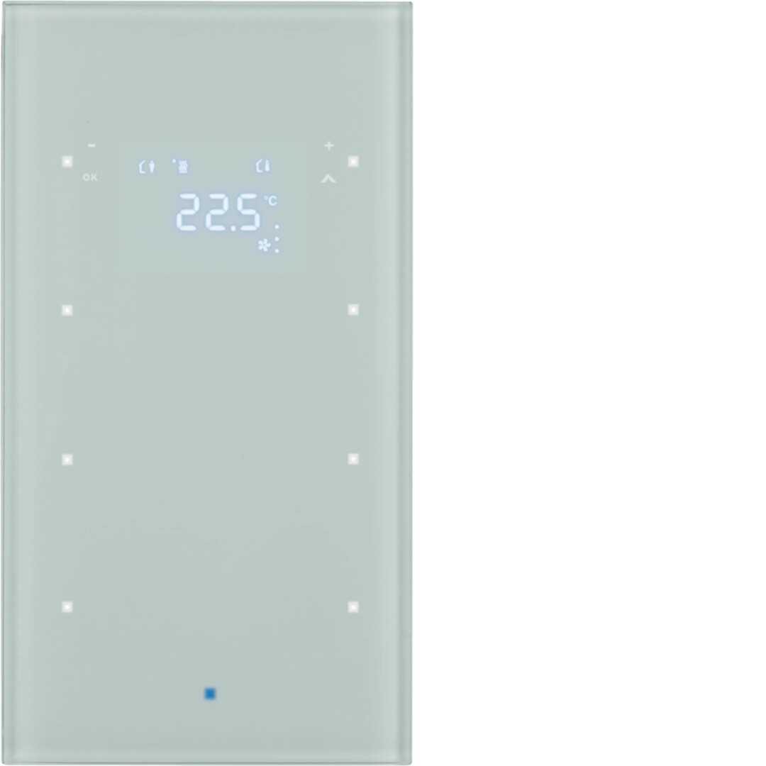 TS sensor 3 kanaler glass hvit med termostat