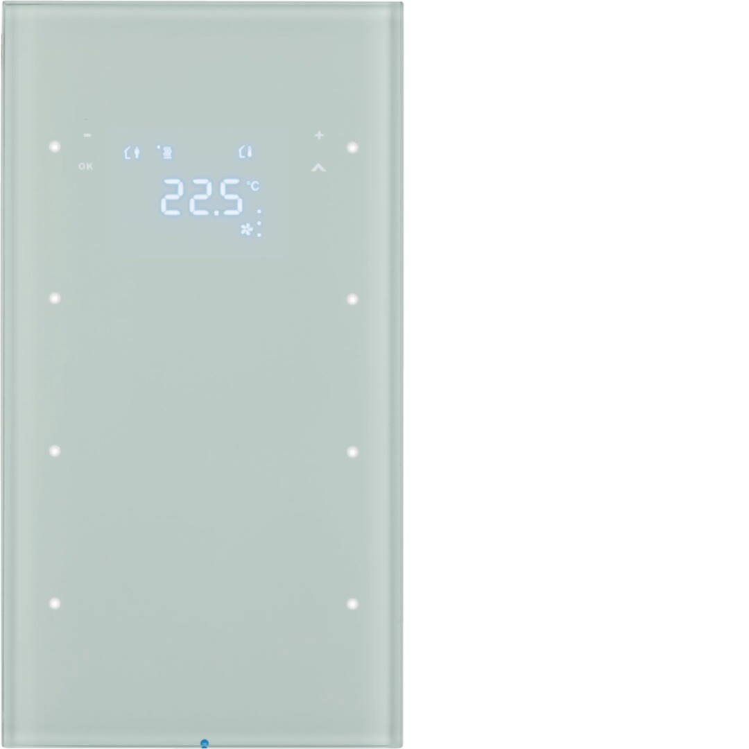 R.3 3 kanaler glass hvit med termostat