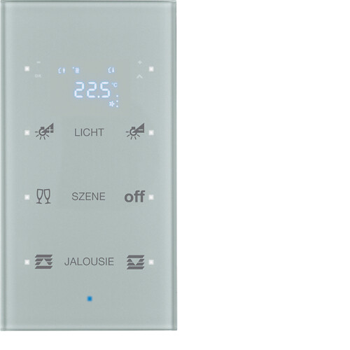 TS sensor 3 kanaler glass aluminium med termostat og merking