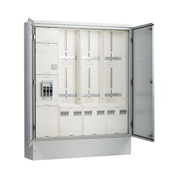 Tks tilknytningsskap, 230V IT 125A inntak, 6 måleranlegg, kl.I – jord, RAL7035