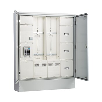 Tks tilknytningsskap, 230V IT 125A inntak, 4 måleranlegg, kl.I – jord, RAL8022