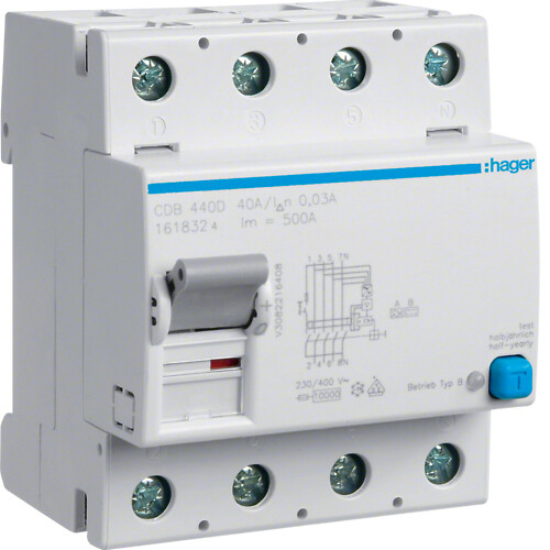 Jordfeilbryter 10kA 4x40A 30mA type B NK