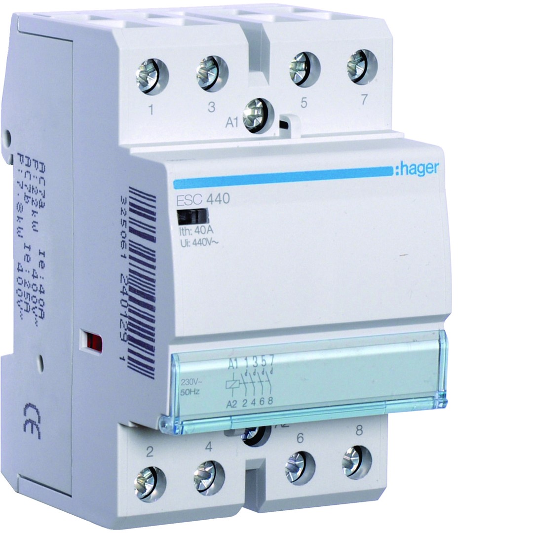Kontaktor, 230V AC, modulær, for din-skinne, standard