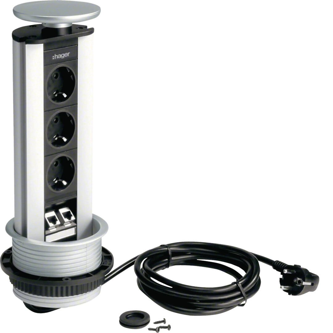 POP-UP, 3x230V, 2xRJ45