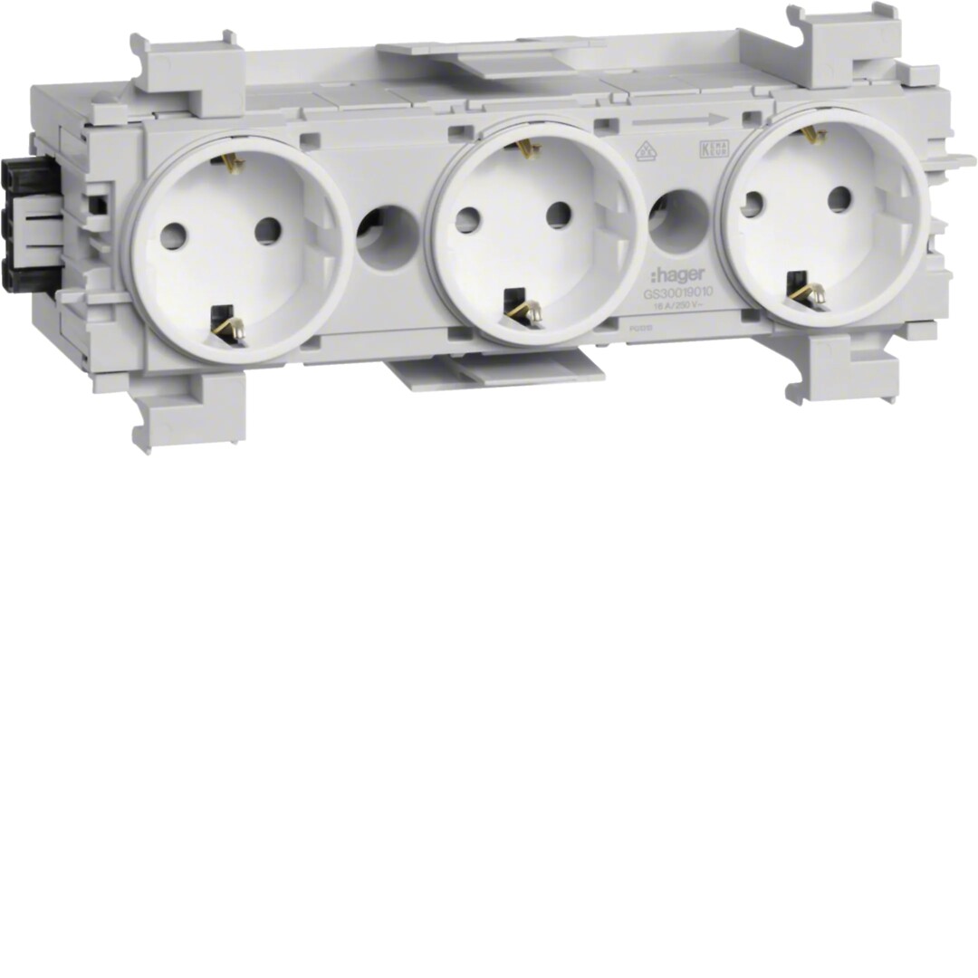 Stikk 3-veis hvit, for BRP, BRA, BRS, BRHP, passer Hager Ins.tkanaler