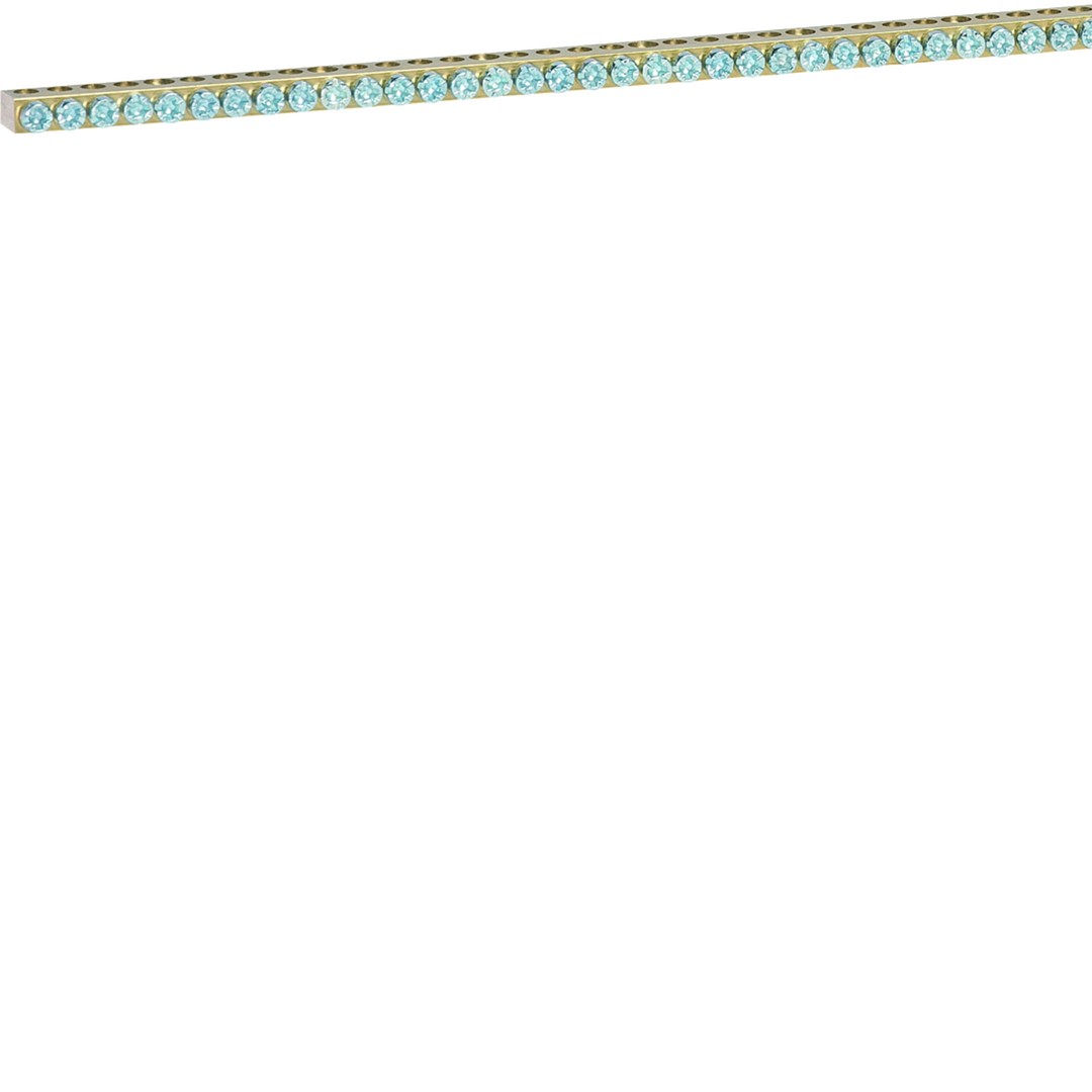 Jordingsskinne, messing, 78 stk 1,5 til 25mm2 tilkoblinger, lengde 482mm