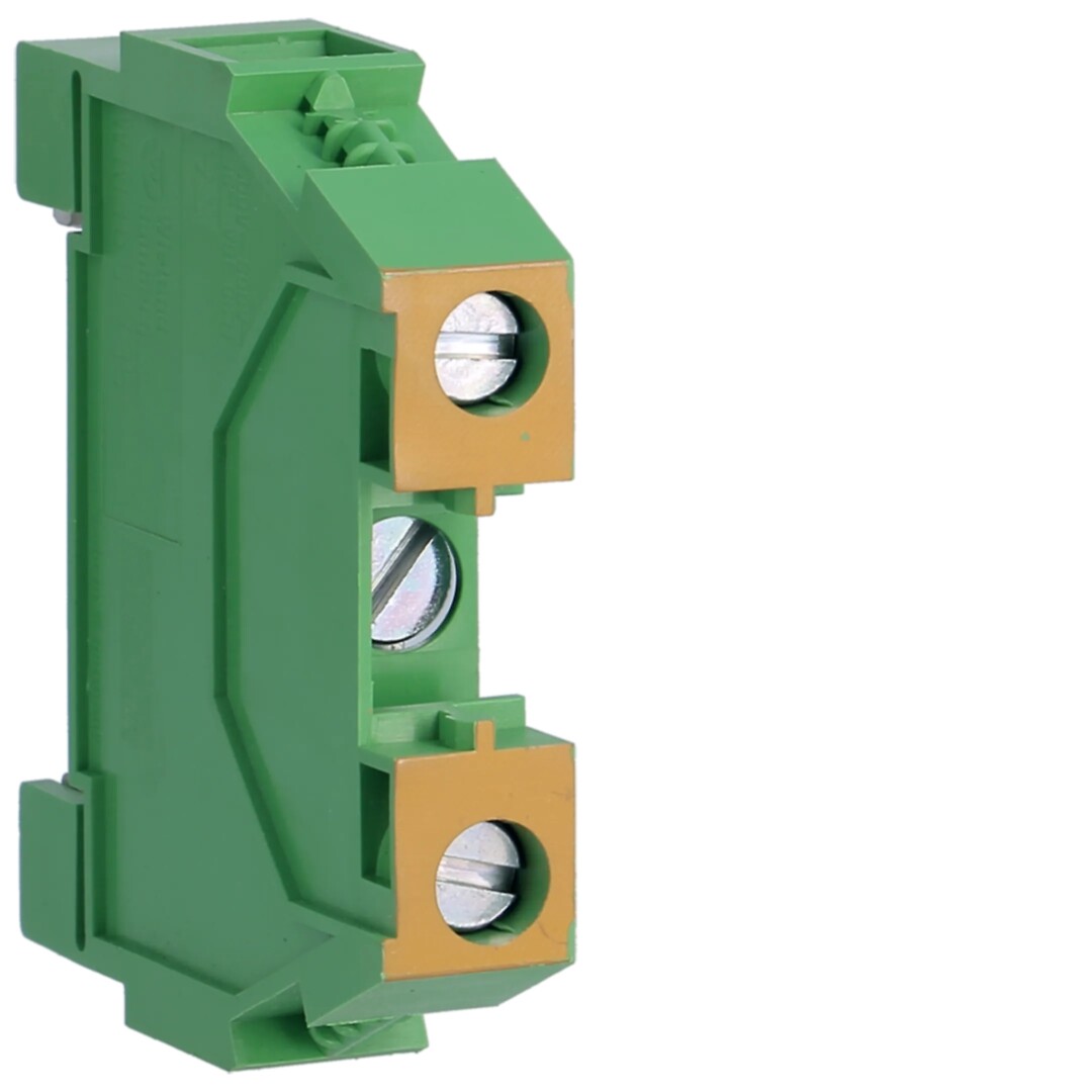 RekkeklemmePE-jord, skrutilkobling 10mm2 bev ledning, 16mm2 helkjerne