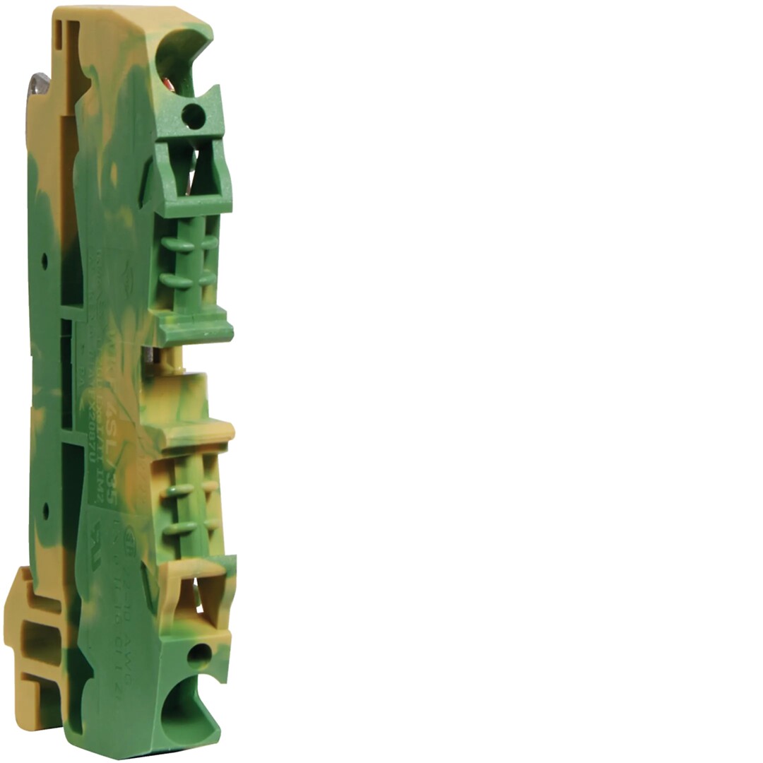 Rekkeklemme PE-jord, hurtigkobling-fjærteknikk 4-/ 6mm2 leder, 32A 800V