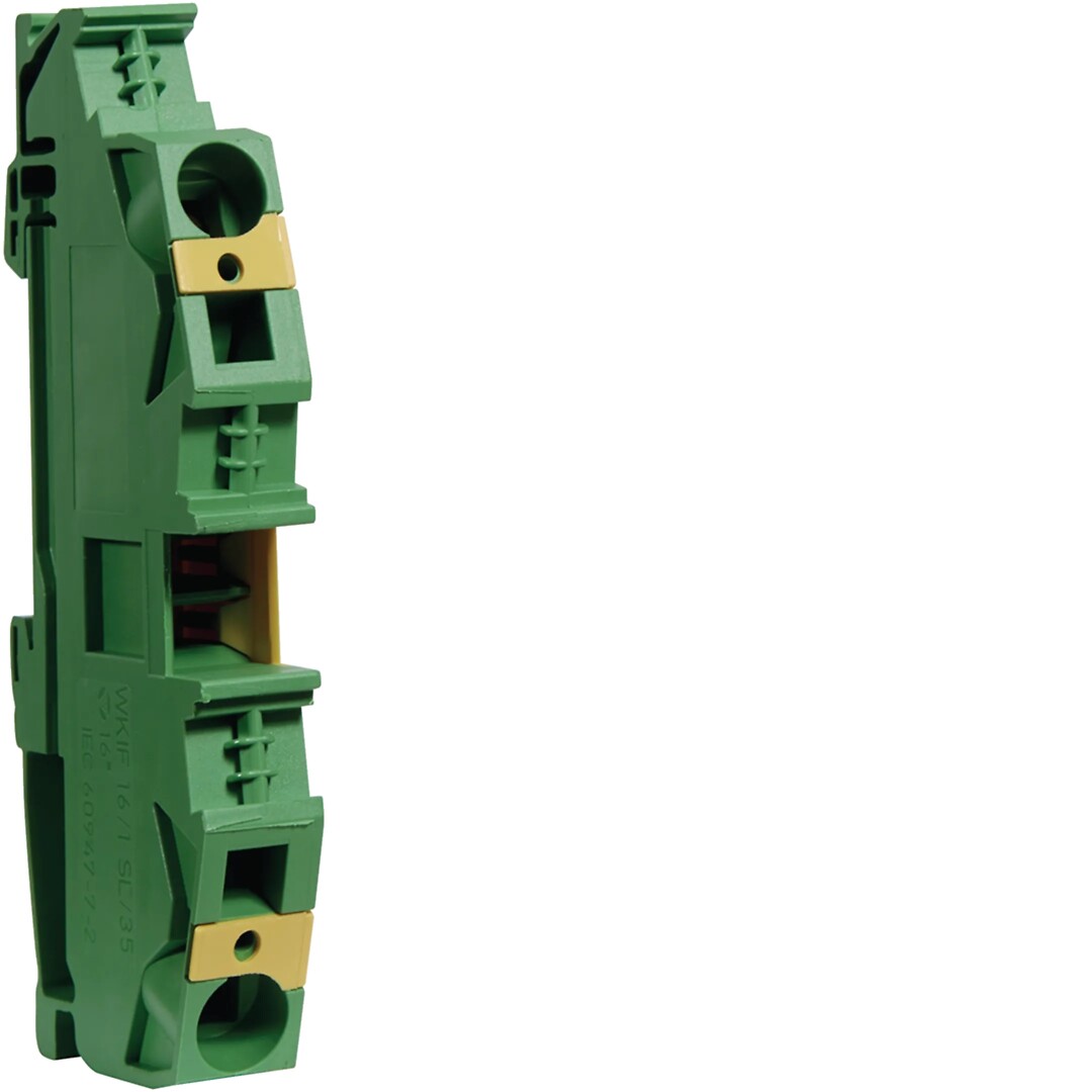 Rekkeklemme PE-jord, hurtigkobling-fjærteknikk 10-/ 16mm2 leder, 76A 800V