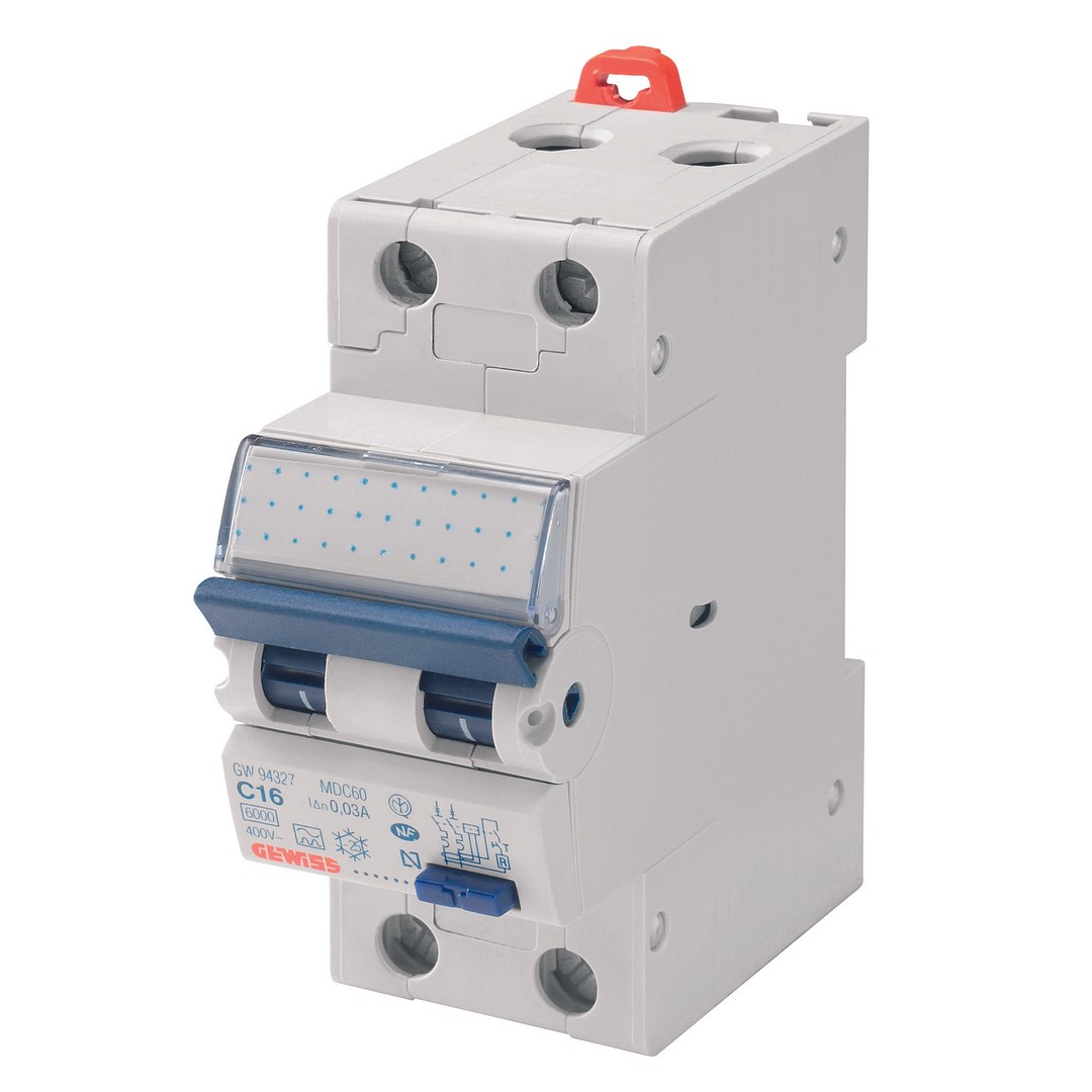 Jordfeilautomat MDC100, 2x25A c-kar type A 30mA 10kA, 2-mod
