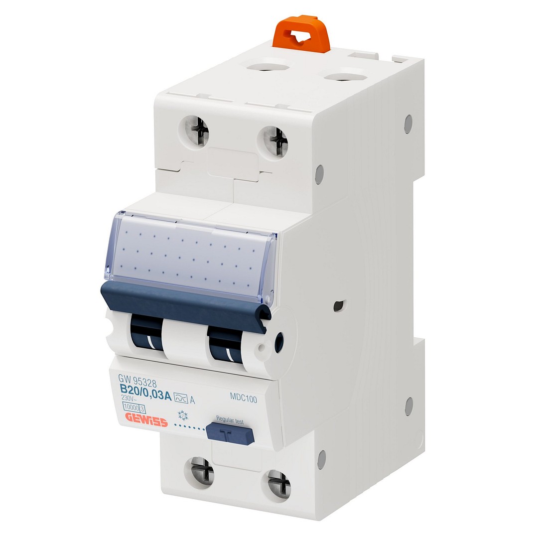 Jordfeilautomat MDC100, 2x20A b-kar type A 30mA 10kA, 2-mod