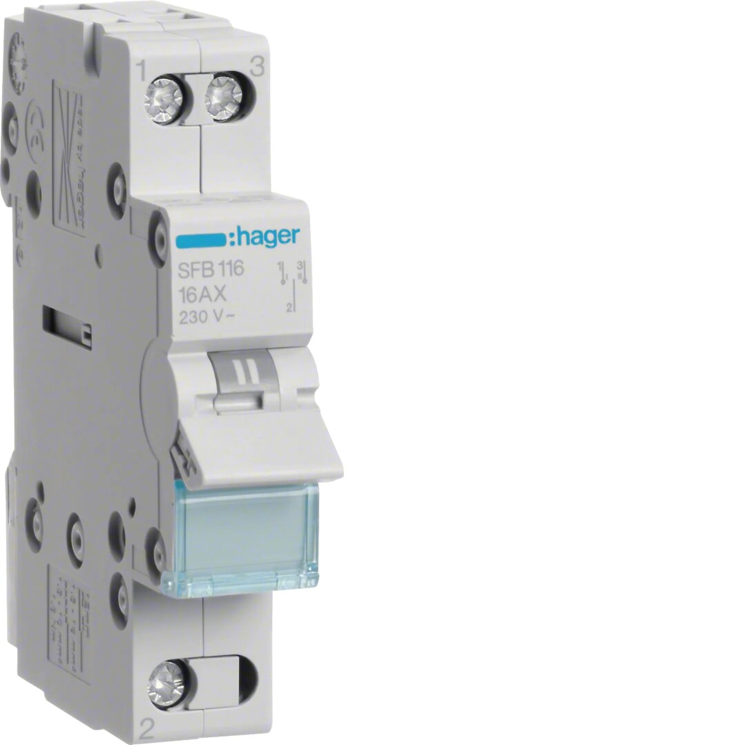 Lastvender, modulær, for stilling I – 0 – II, 1x16A, 1 modul