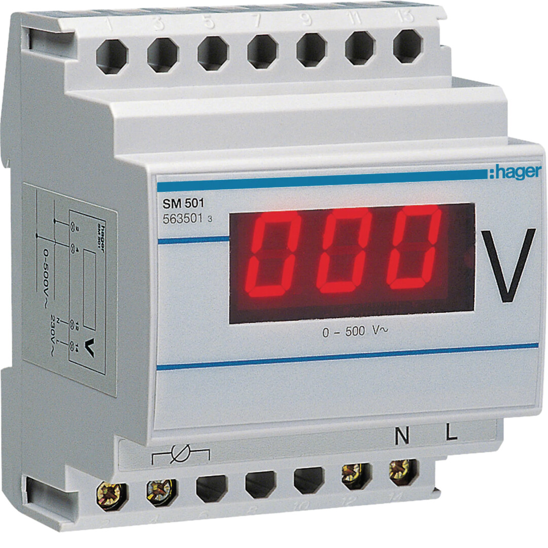 Digitalt voltmeter 0-500V AC