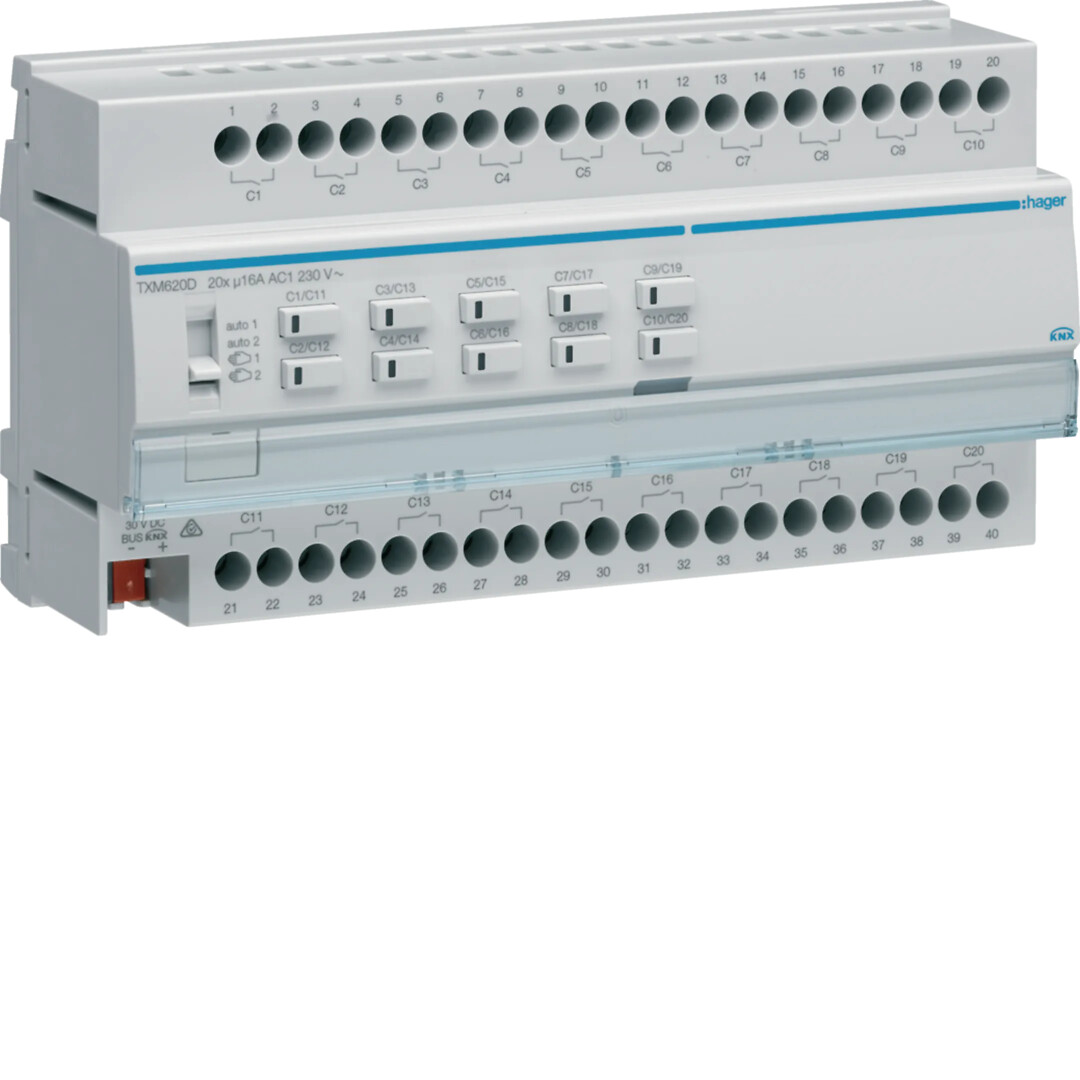 KNX BINÆRUTGANG 20 x 16A MODULÆR