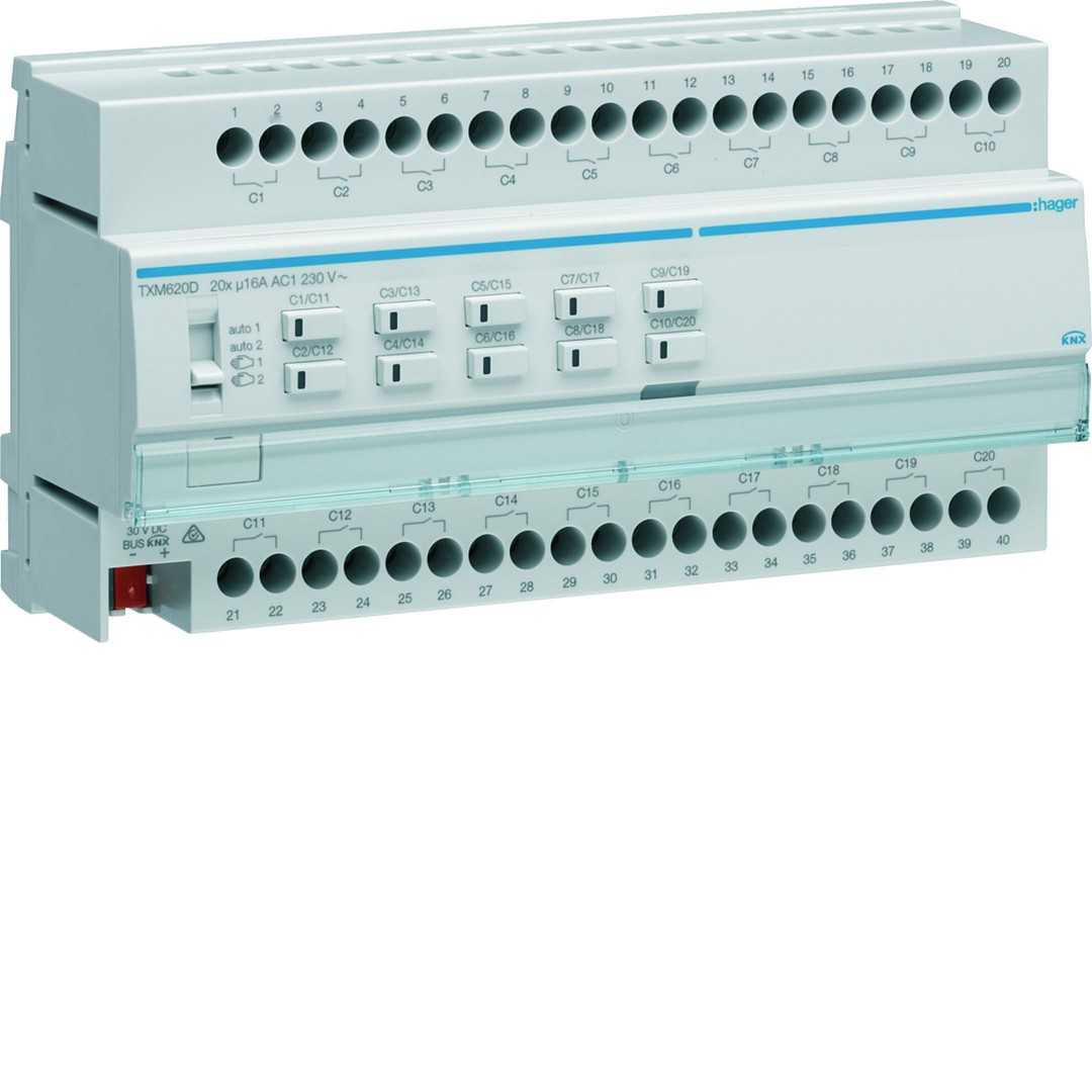 KNX BINÆRUTGANG 20 x 16A MODULÆR