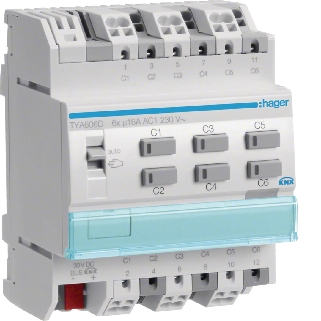 KNX BINÆRUTGANG 6x16A C-LAST MODULÆR