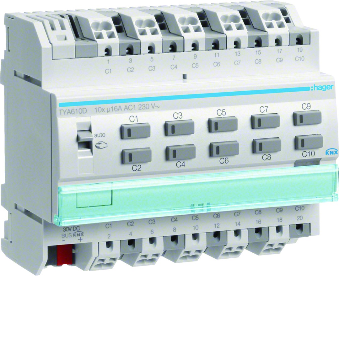 KNX BINÆRUTGANG 10x16A C-LAST MODULÆR