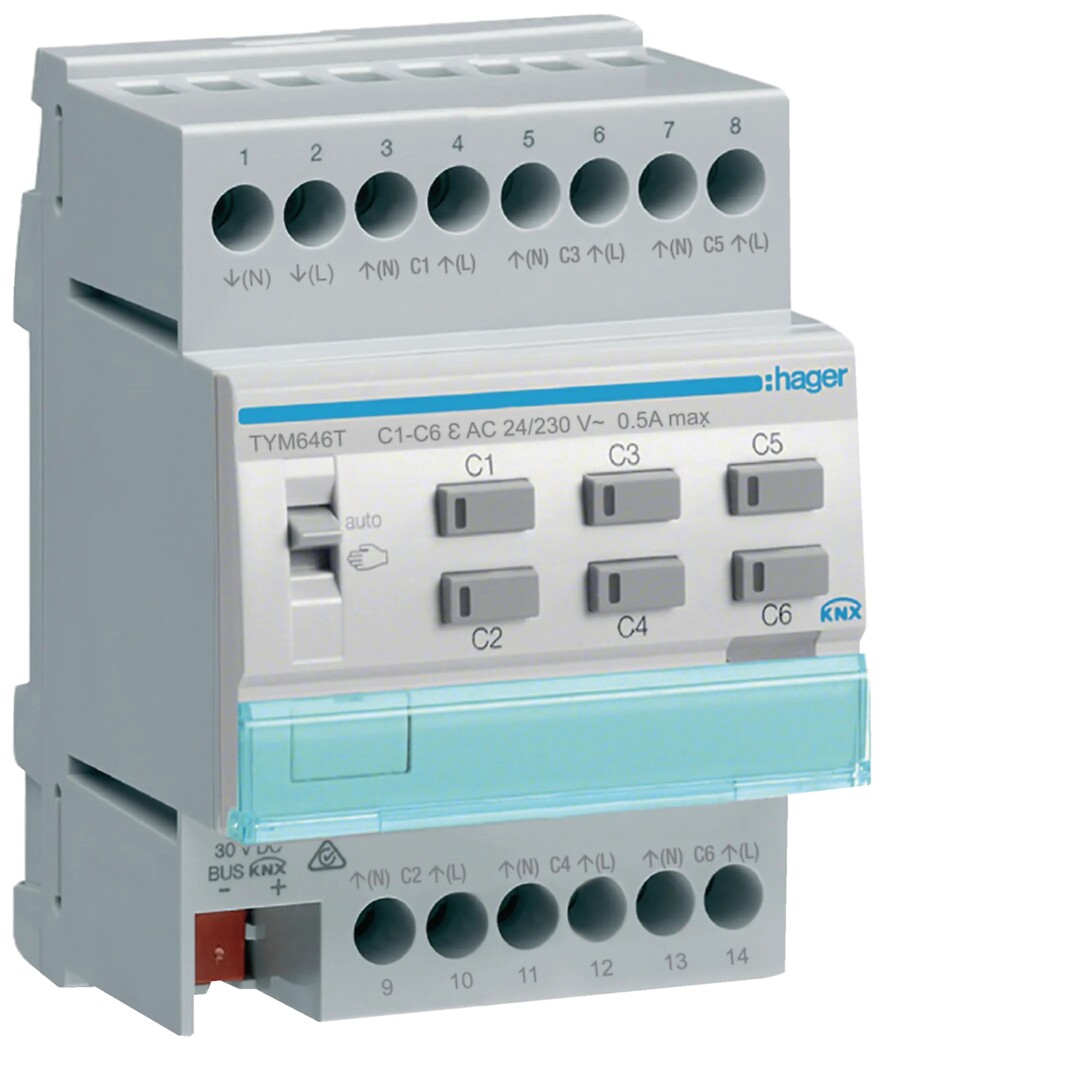 KNX varmeaktor 6 kanaler 24/230V