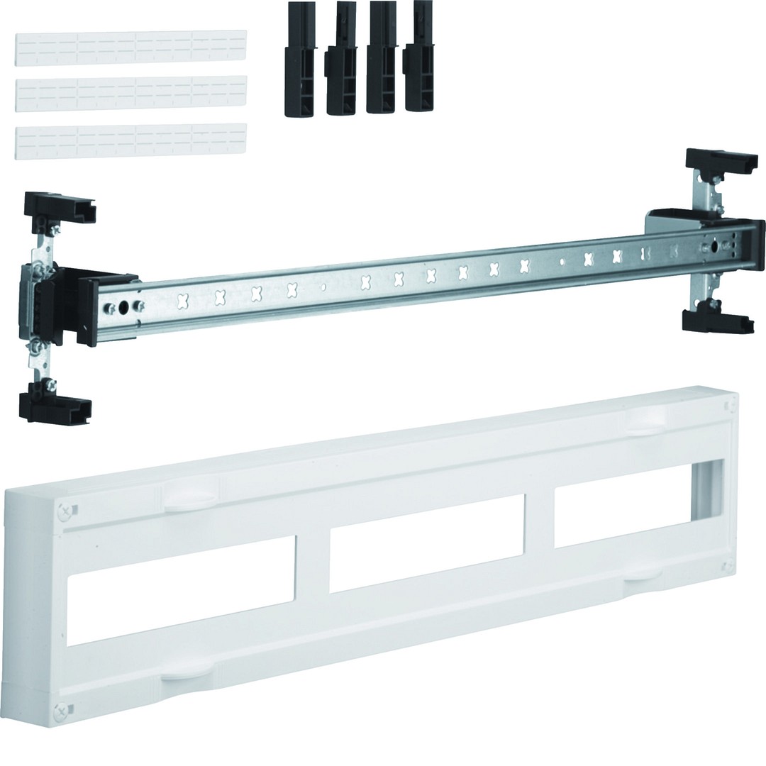 univers N kit, din-skinne 3×12-mod, slisset deksel, h150xb750mm