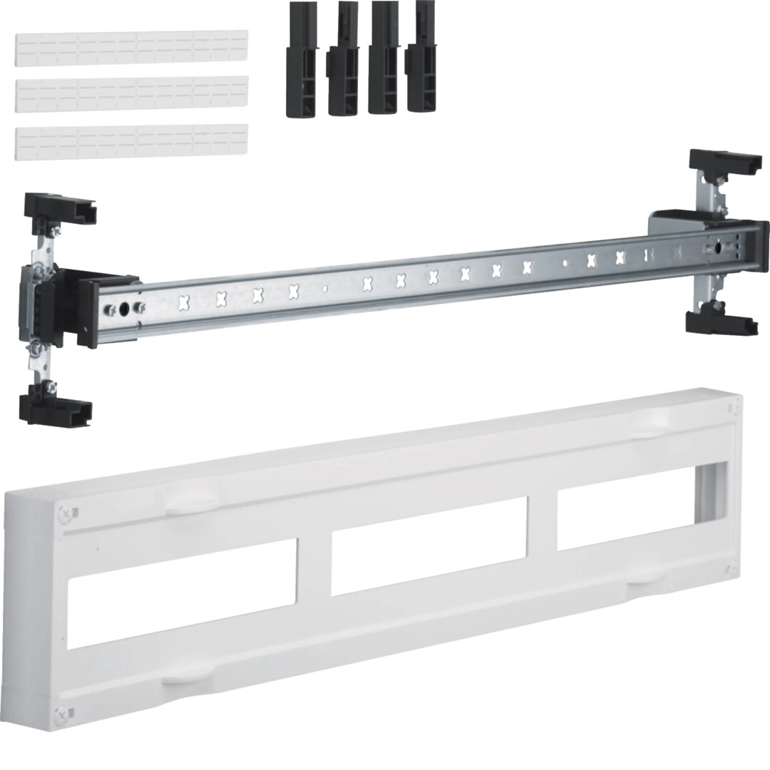 univers N kit, din-skinne 3×12-mod, slisset deksel, h150xb750mm