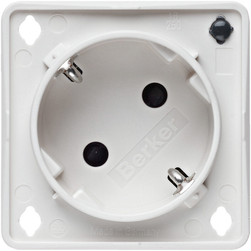 Pistorasia 1-osainen 45°, LED-mv, SNAP-IN 2 mm, Integro, puhtaanvalkoinen matta