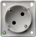 Pistorasia 1-osainen 45°, LED-mv, SNAP-IN 2 mm, Integro, harmaa matta