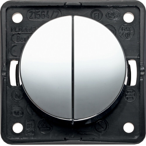 Kytkin 1+1 5A/12V, Integro Flow/Pure, kromi kiiltävä, galvanoitu