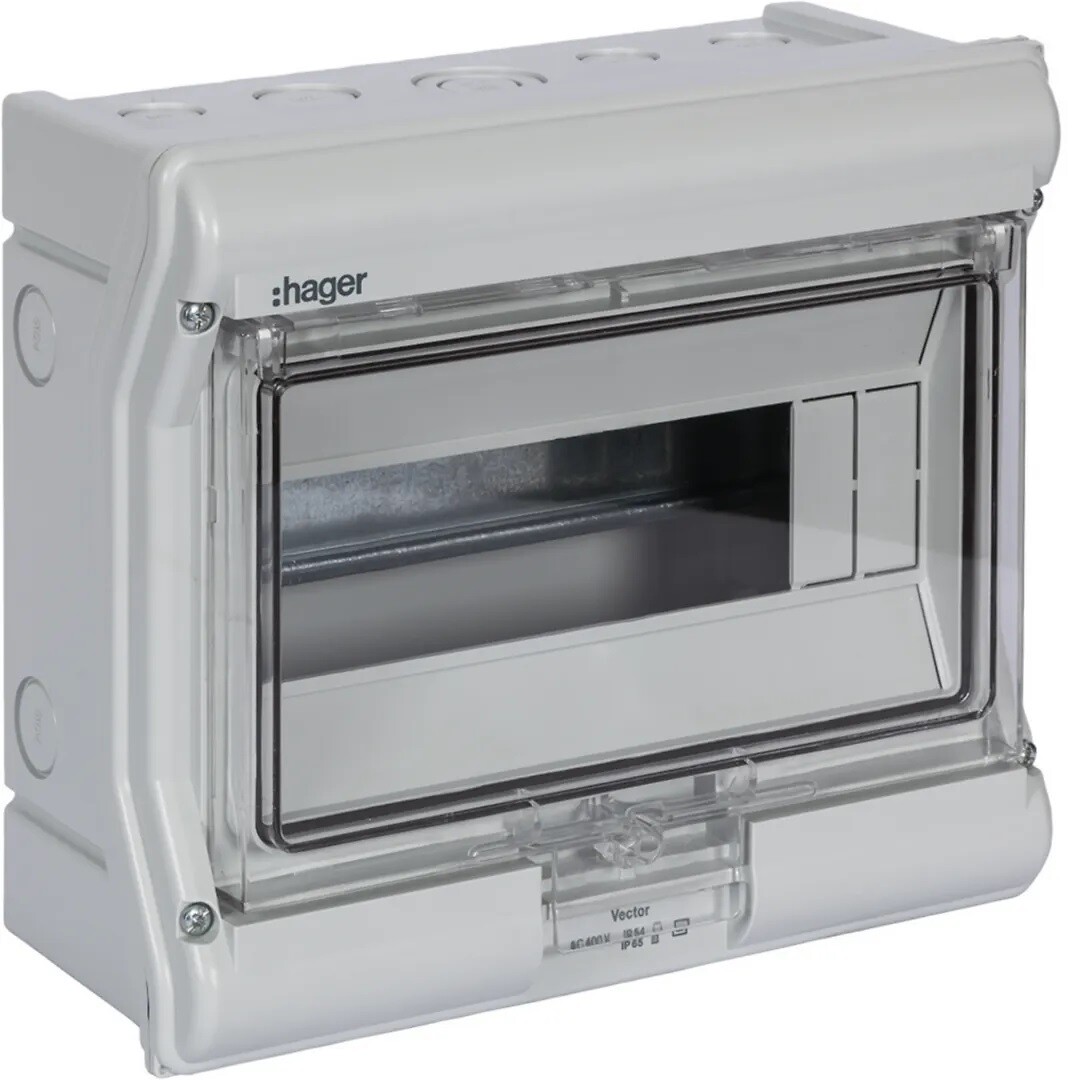 Moduulikotelo pinta-asennus Vector 1×10 moduulia PS/PC IP54