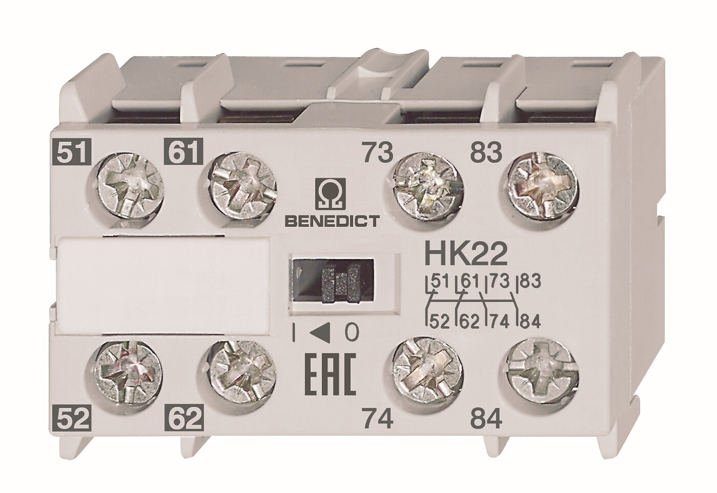 Apukosketinmoduuli apukontaktoreille 2s+2a 3A AC15 10A AC1