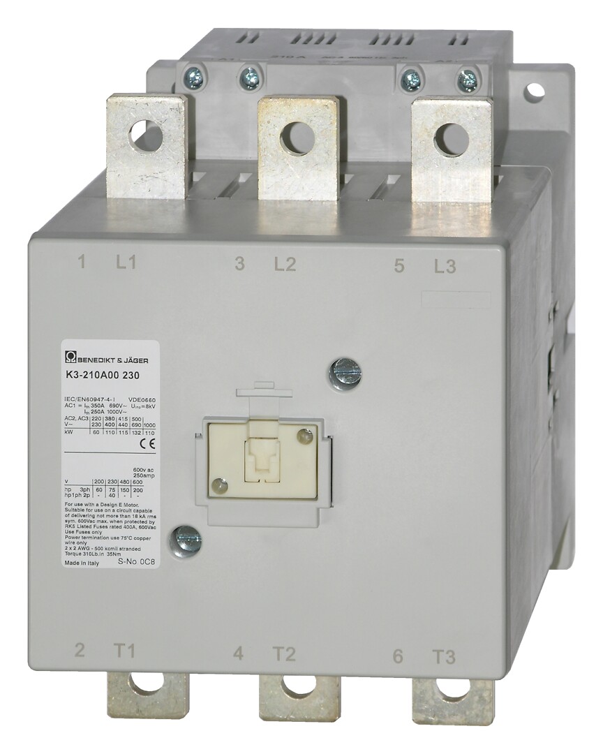 Kontaktori K3-210A00 110kW 3s kela 230VAC