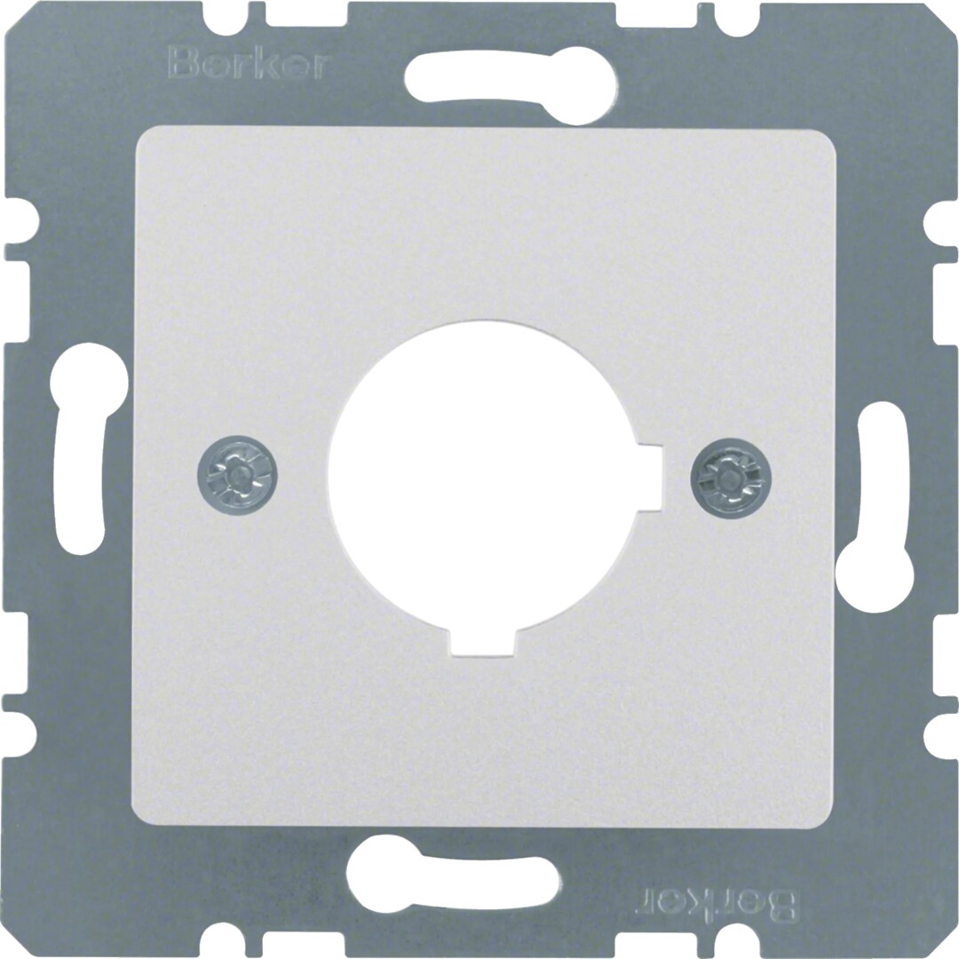 Keskiölevy 50×50 kalusteille Ø22.5mm asennusaukolla, S.1/Q.x/K.5, alu matta/sam.