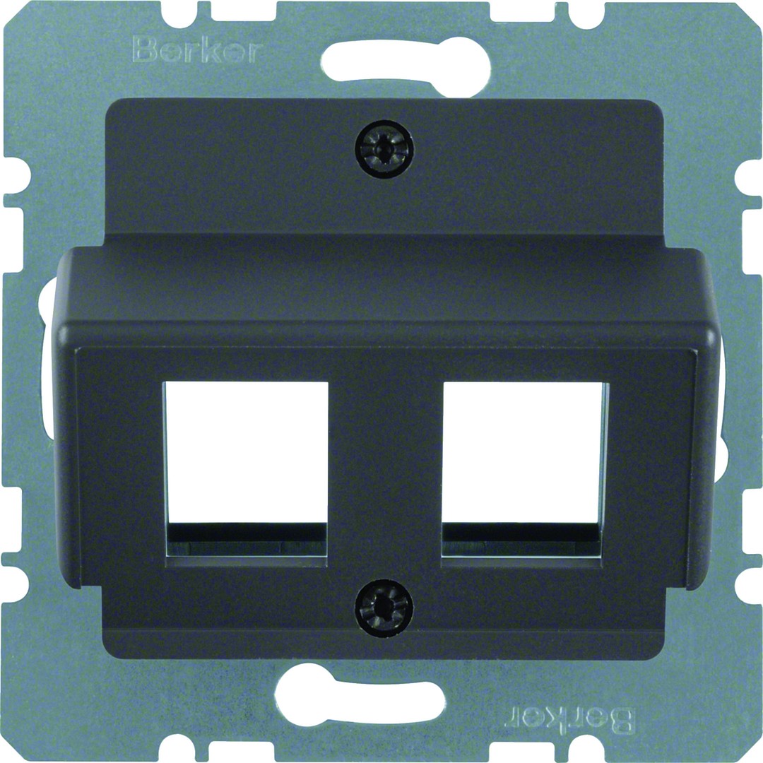Telerasia 2xRJ45 AMP-liittimille 30°, 50×50, antrasiitti matta