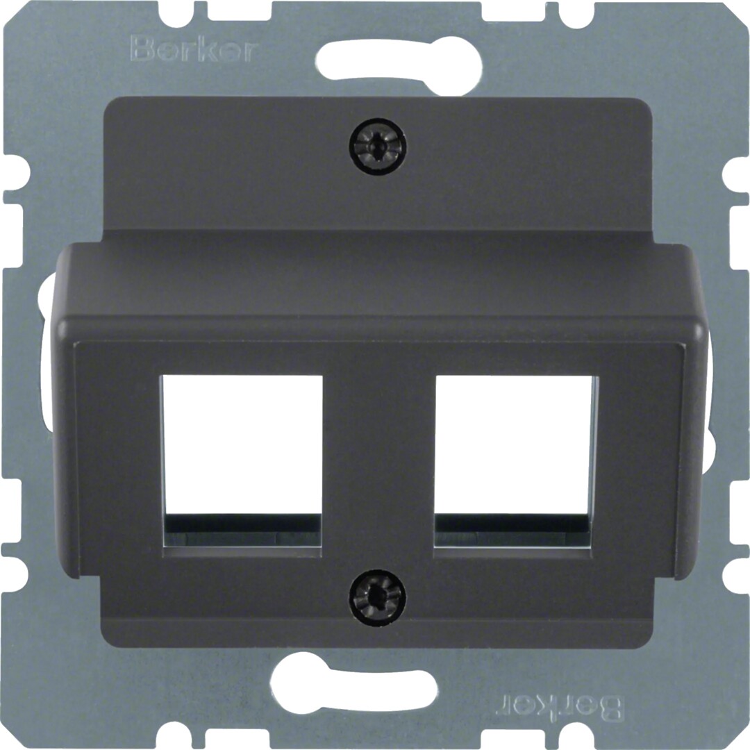 Telerasia 2xRJ45 AMP-liittimille 30°, 50×50, antrasiitti matta