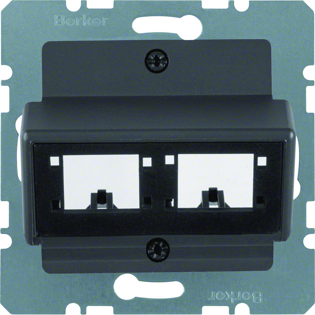 Telerasia 2xRJ45 R&M-liittimille 30°, 50×50, antrasiitti matta