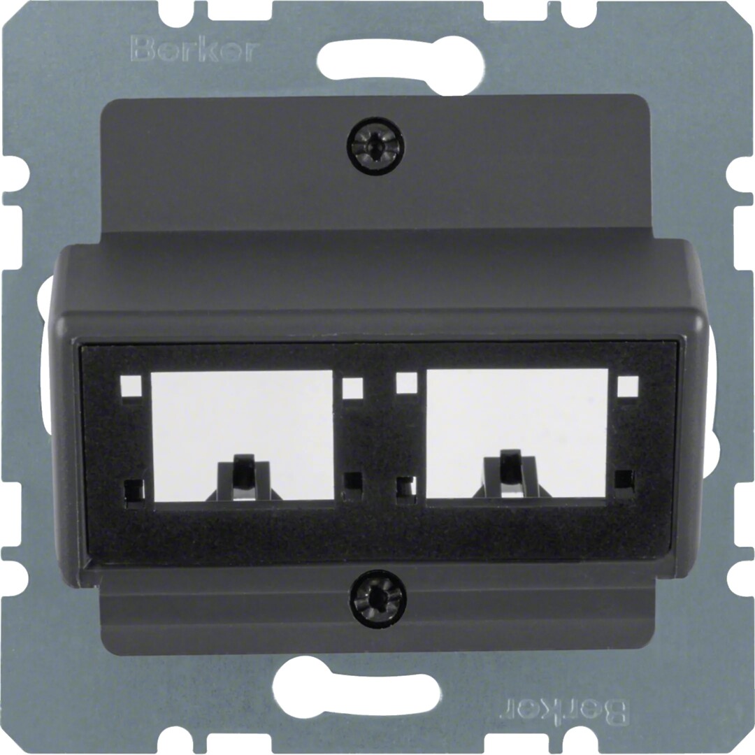 Telerasia 2xRJ45 R&M-liittimille 30°, 50×50, antrasiitti matta