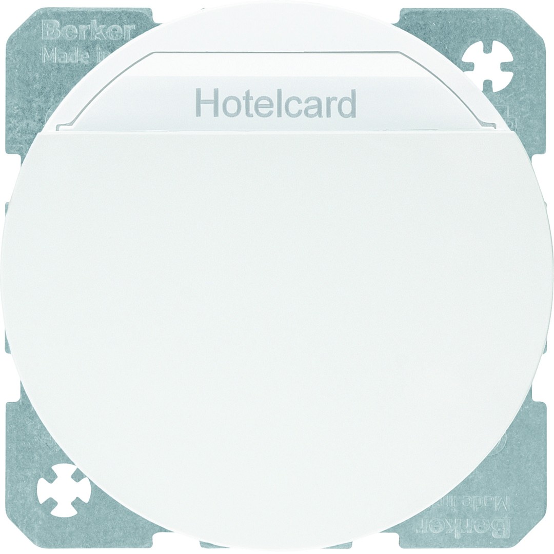 Hotellikorttikytkin 1s 10A hakuvalolla, R.1/R.3/R.8, puhtaanvalkoinen kiiltävä