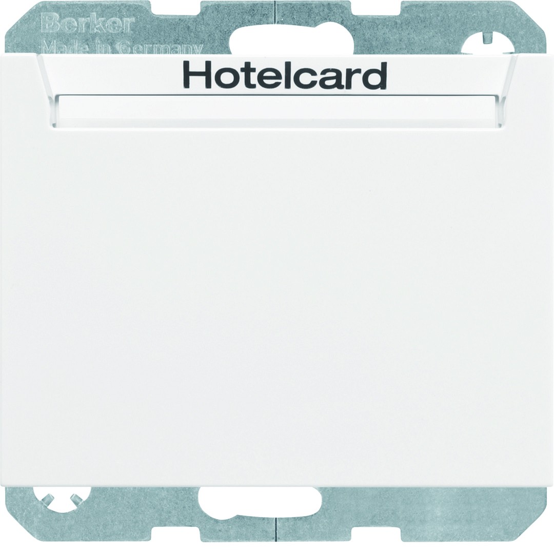 Hotellikorttikytkin 1s 10A hakuvalolla, K.1, puhtaanvalkoinen kiiltävä